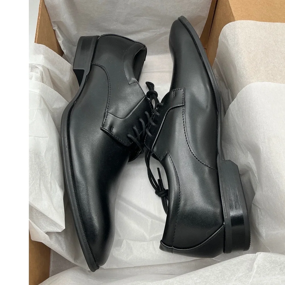 Alfani Mens Memory Foam Derby Shoes Black Dress Lace Up Oxfords Professional